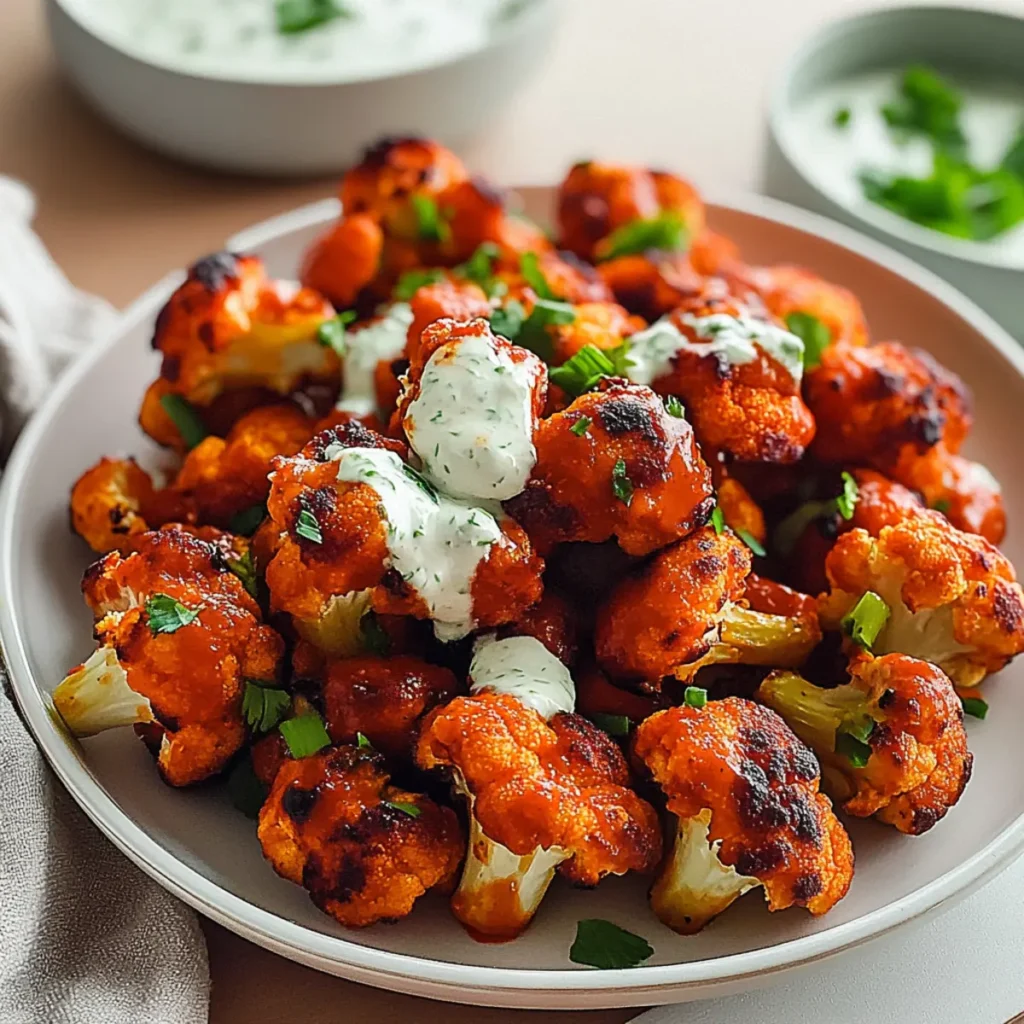 SUPER BOWL Vegan Buffalo Cauliflower Wings