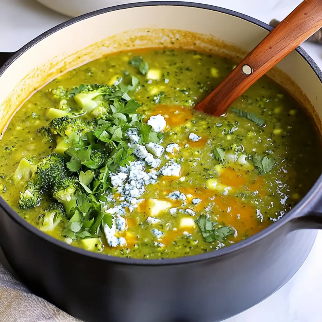 Broccoli, Zucchini, and Blue Cheese Soup