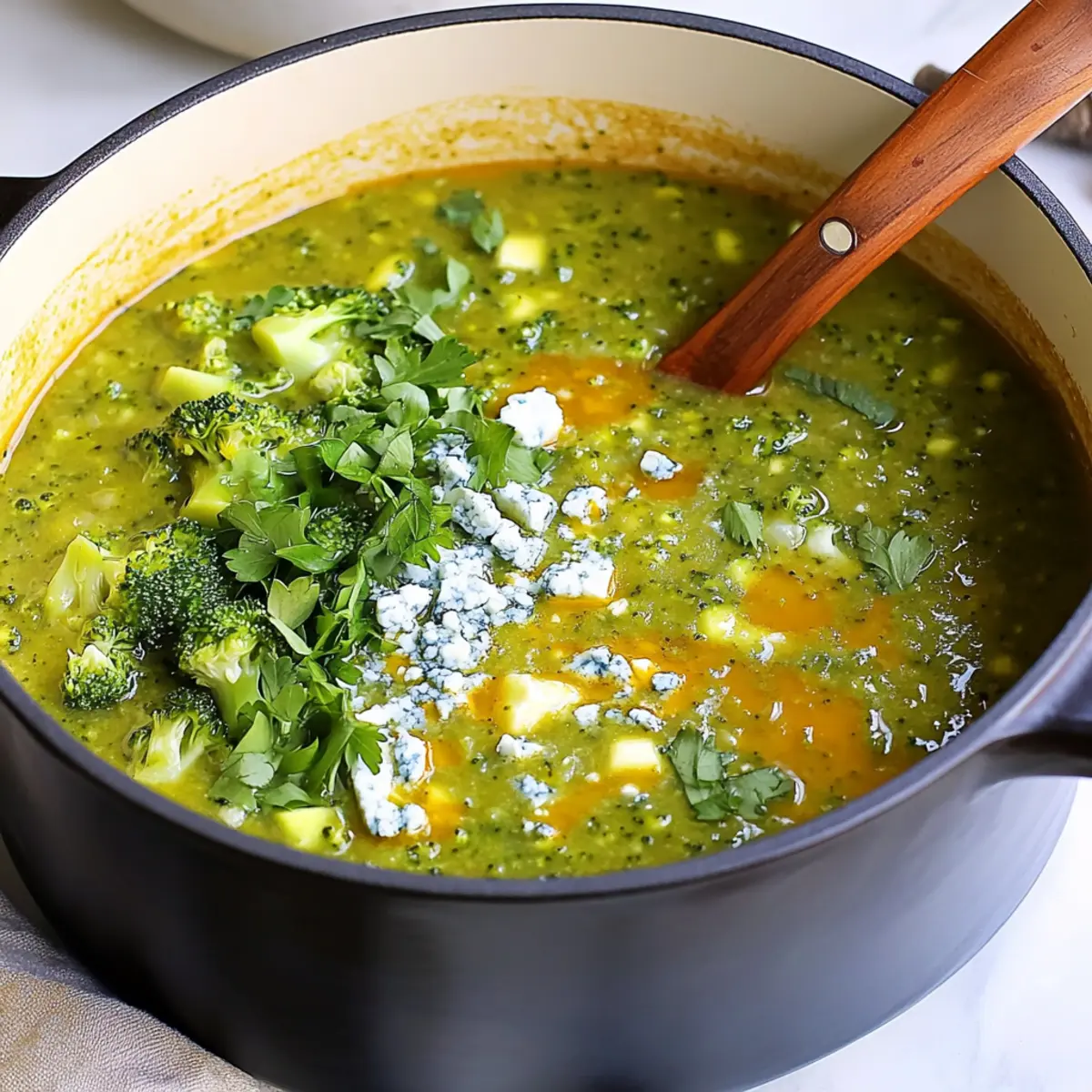 Broccoli, Zucchini, and Blue Cheese Soup