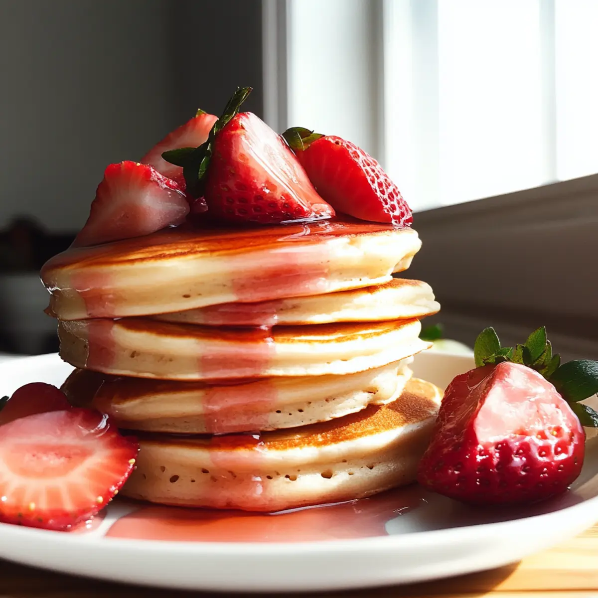 VALENTINE’S DAY Strawberry Pancakes