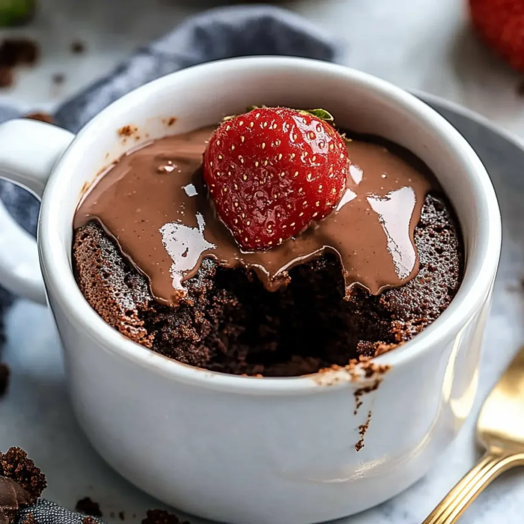 VALENTINE’S DAY Flourless Nutella Mug Cake