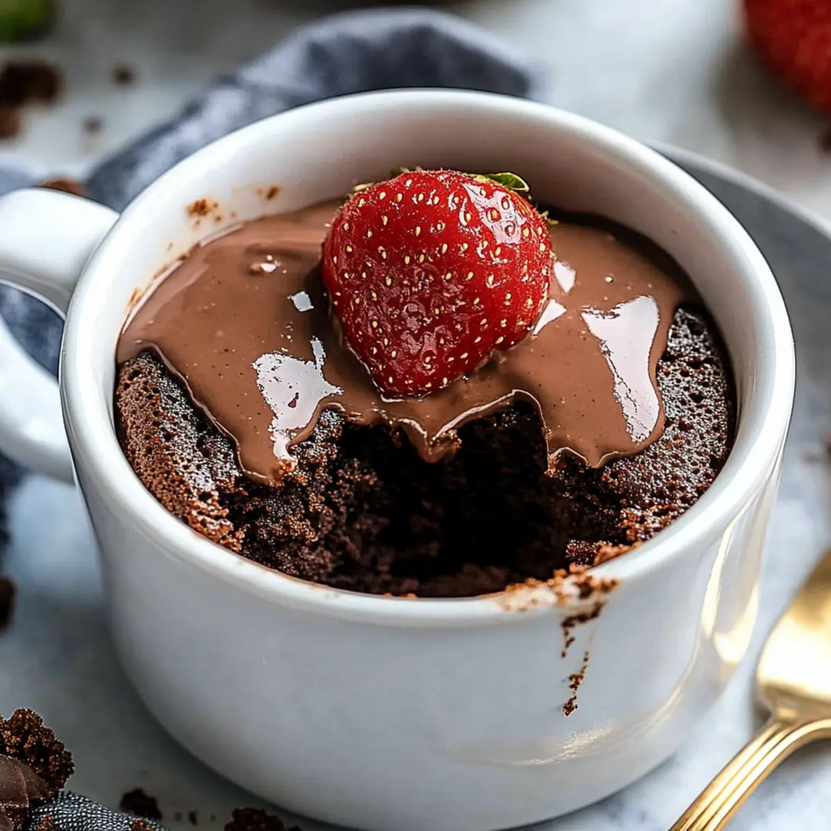 VALENTINE’S DAY Flourless Nutella Mug Cake