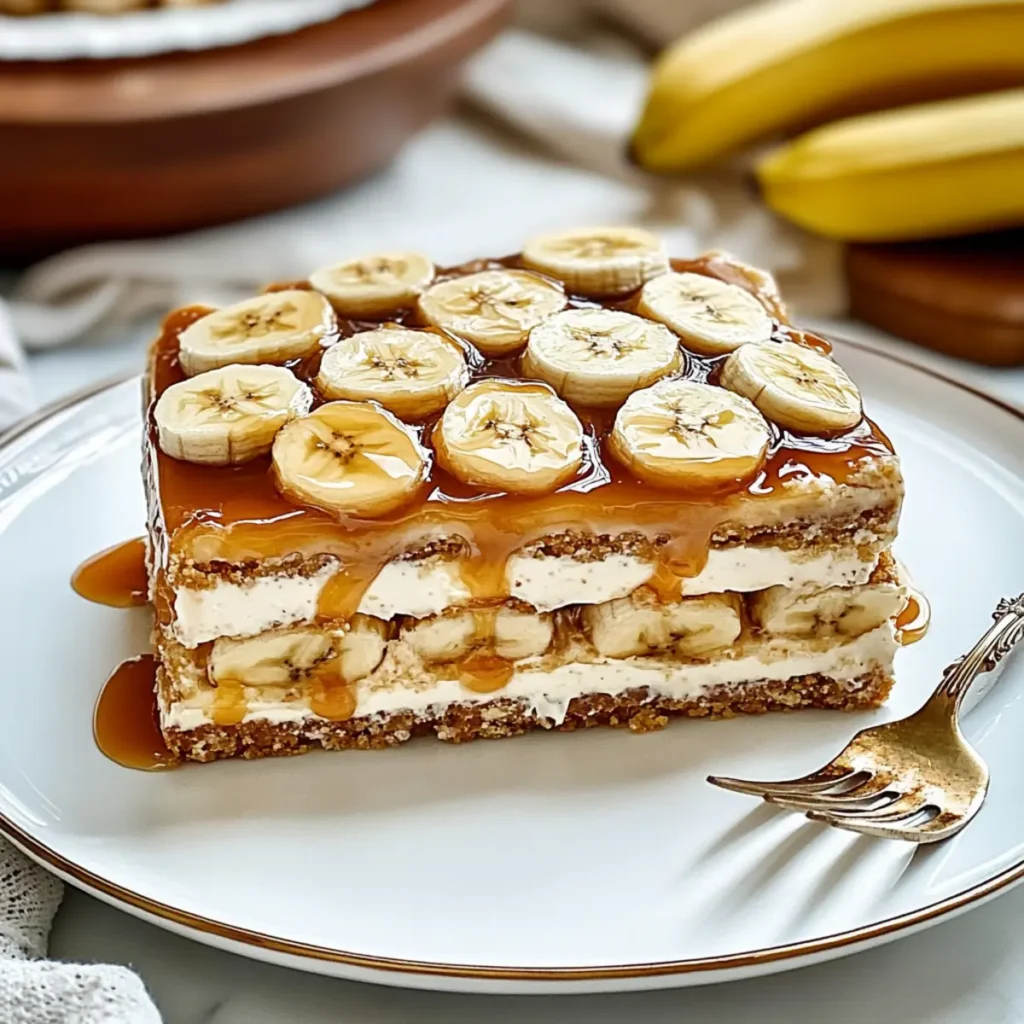 Salted Caramel Banana Ritz Icebox Cake