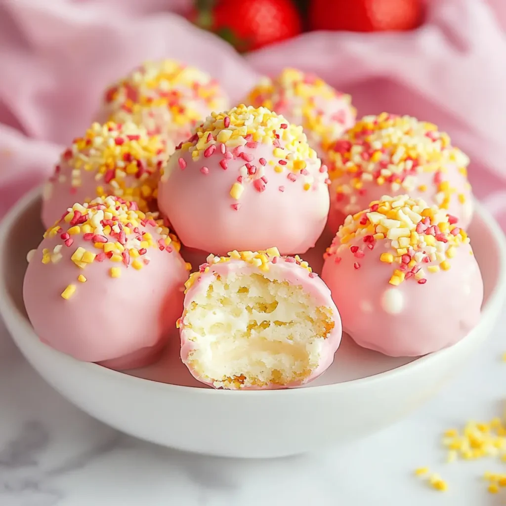 Valentine's Day Strawberry Shortcake Truffles