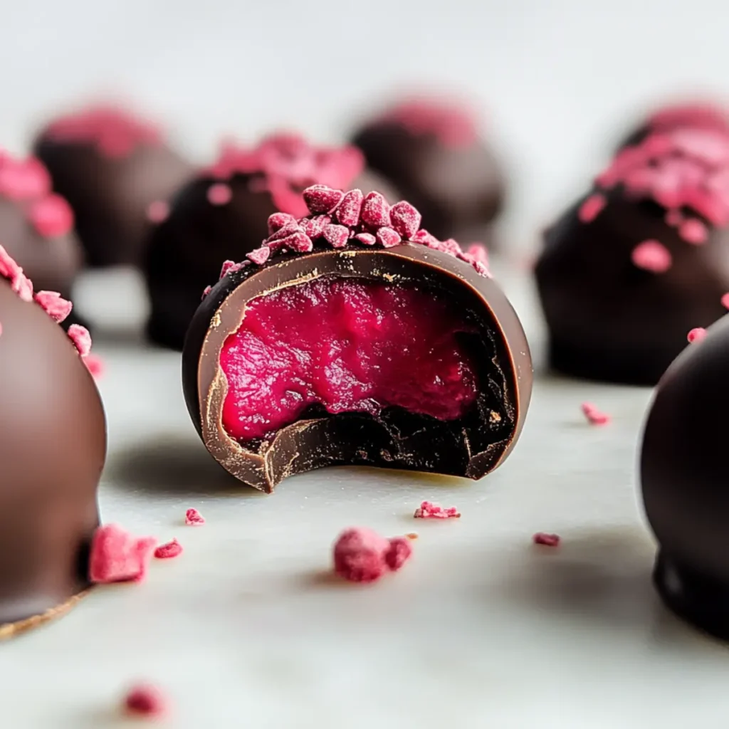 Valentine's Day Chocolate Raspberry Truffles