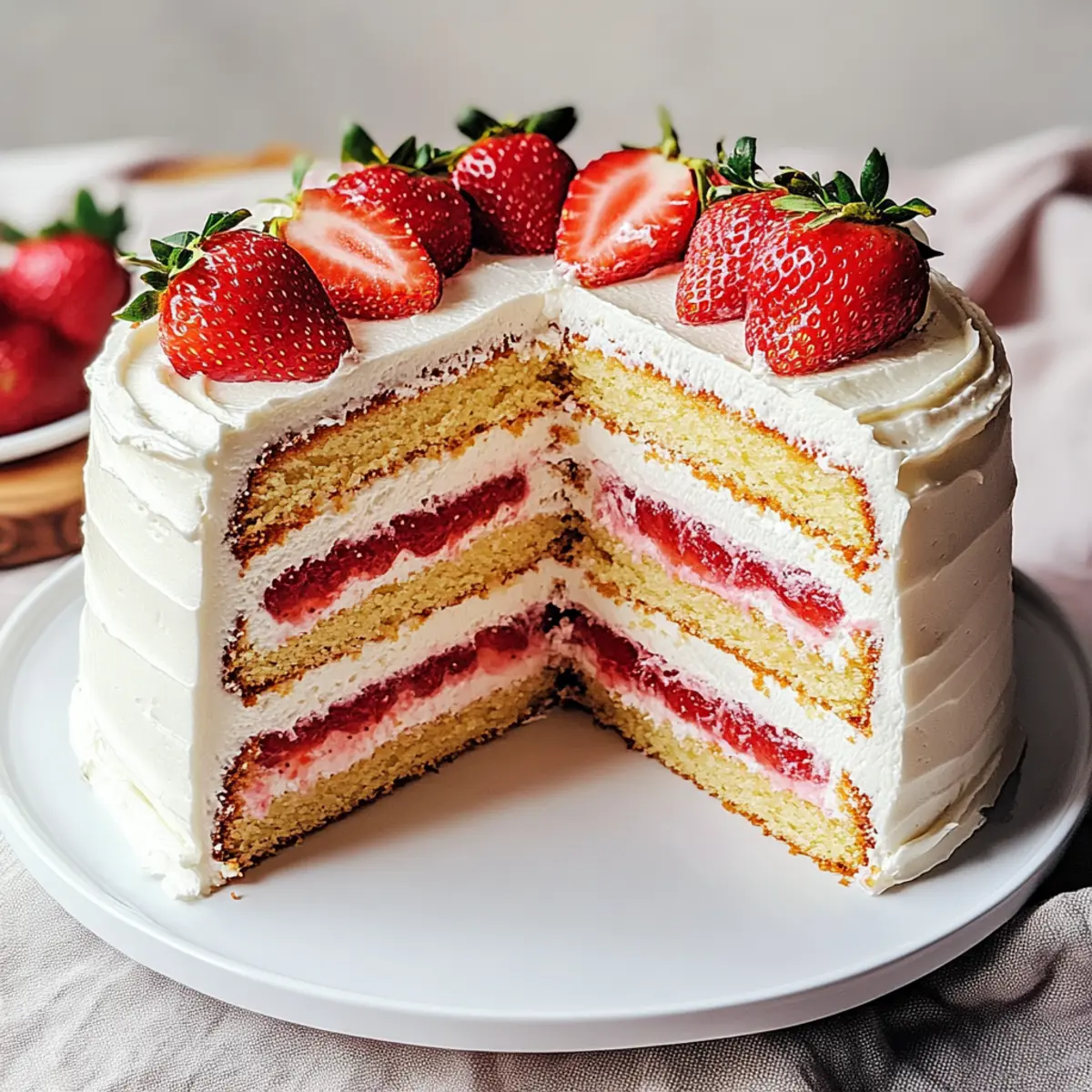 Strawberry Vanilla Layer Cake with Chantilly Mascarpone