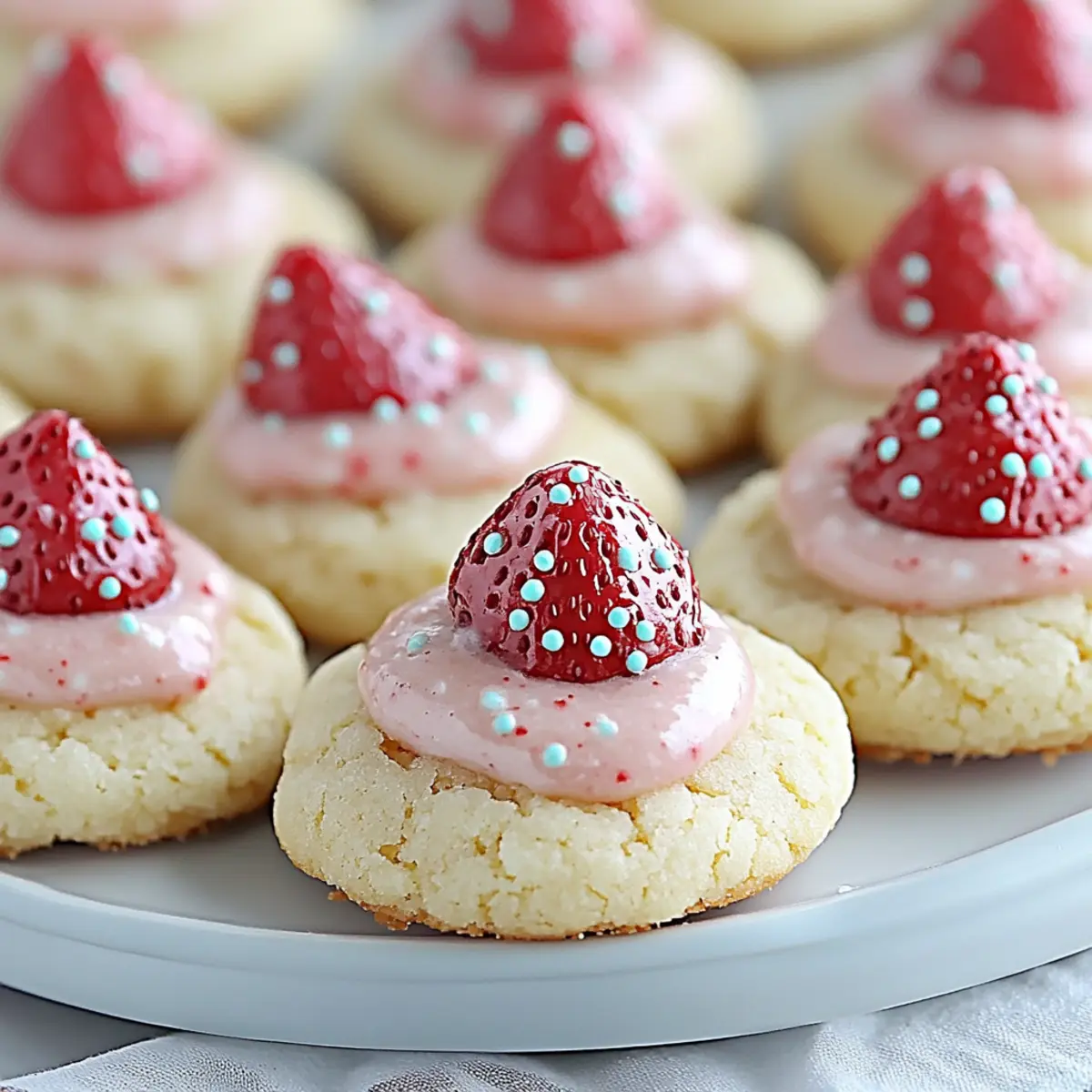 Valentine's Day Strawberry Kiss Cookies