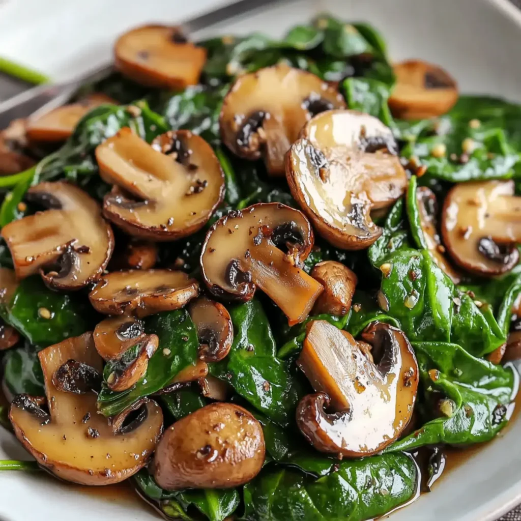 Balsamic Spinach and Mushrooms