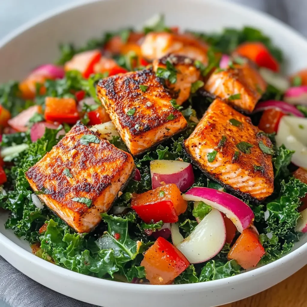 Fish Salad With Cajun Salmon & Kale